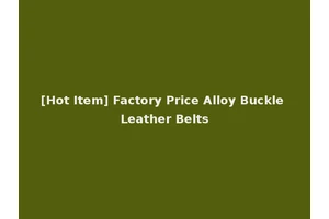 [Hot Item] Factory Price Alloy Buckle Leather Belts