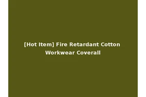 [Hot Item] Fire Retardant Cotton Workwear Coverall