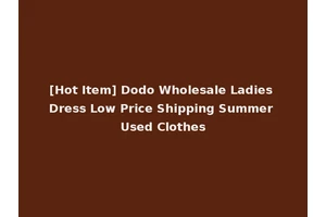 [Hot Item] Dodo Wholesale Ladies Dress Low Price Shipping Summer Used Clothes
