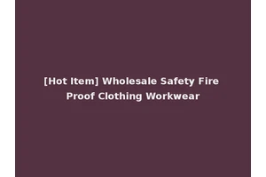 [Hot Item] Wholesale Safety Fire Proof Clothing Workwear