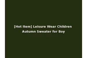 [Hot Item] Leisure Wear Children Autumn Sweater for Boy