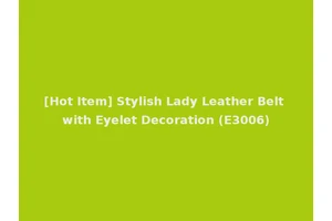 [Hot Item] Stylish Lady Leather Belt with Eyelet Decoration (E3006)