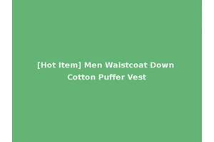 [Hot Item] Men Waistcoat Down Cotton Puffer Vest
