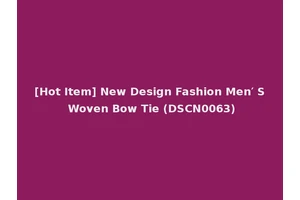 [Hot Item] New Design Fashion Men′ S Woven Bow Tie (DSCN0063)