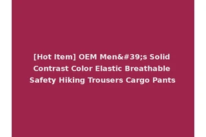 [Hot Item] OEM Men's Solid Contrast Color Elastic Breathable Safety Hiking Trousers Cargo Pants
