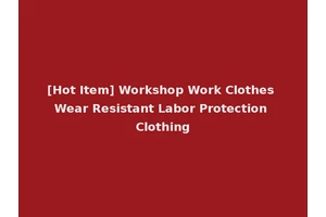 [Hot Item] Workshop Work Clothes Wear Resistant Labor Protection Clothing
