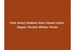 [Hot Item] Padded Vest Stand Collar Zipper Pocket Winter Vests