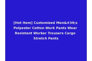 [Hot Item] Customized Men's Polyester Cotton Work Pants Wear Resistant Worker Trousers Cargo Stretch Pants