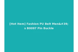 [Hot Item] Fashion PU Belt Men's B0097 Pin Buckle