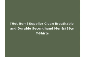 [Hot Item] Supplier Clean Breathable and Durable Secondhand Men's T-Shirts