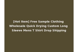 [Hot Item] Free Sample Clothing Wholesale Quick Drying Custom Long Sleeve Mens T Shirt Drop Shipping