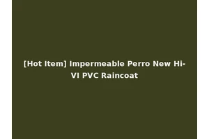 [Hot Item] Impermeable Perro New Hi-VI PVC Raincoat