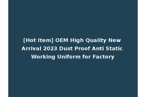 [Hot Item] OEM High Quality New Arrival 2023 Dust Proof Anti Static Working Uniform for Factory