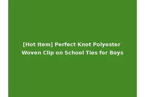 [Hot Item] Perfect Knot Polyester Woven Clip on School Ties for Boys