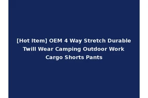 [Hot Item] OEM 4 Way Stretch Durable Twill Wear Camping Outdoor Work Cargo Shorts Pants