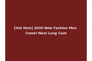 [Hot Item] 2020 New Fashion Men Camel Wool Long Coat