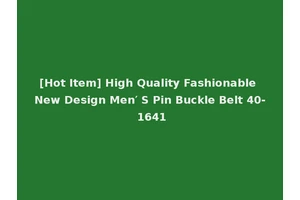 [Hot Item] High Quality Fashionable New Design Men′ S Pin Buckle Belt 40- 1641