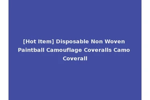 [Hot Item] Disposable Non Woven Paintball Camouflage Coveralls Camo Coverall
