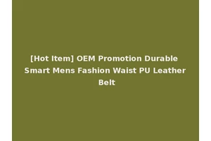 [Hot Item] OEM Promotion Durable Smart Mens Fashion Waist PU Leather Belt