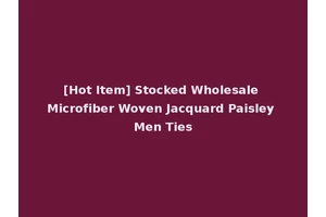 [Hot Item] Stocked Wholesale Microfiber Woven Jacquard Paisley Men Ties