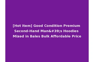 [Hot Item] Good Condition Premium Second-Hand Man's Hoodies Mixed in Bales Bulk Affordable Price