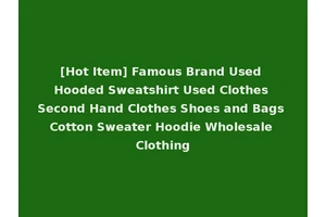 [Hot Item] Famous Brand Used Hooded Sweatshirt Used Clothes Second Hand Clothes Shoes and Bags Cotton Sweater Hoodie Wholesale Clothing