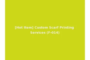 [Hot Item] Custom Scarf Printing Services (F-014)