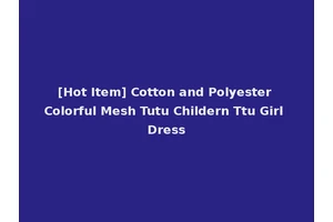 [Hot Item] Cotton and Polyester Colorful Mesh Tutu Childern Ttu Girl Dress