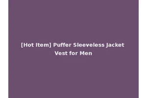 [Hot Item] Puffer Sleeveless Jacket Vest for Men