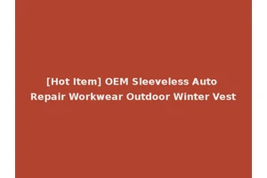 [Hot Item] OEM Sleeveless Auto Repair Workwear Outdoor Winter Vest