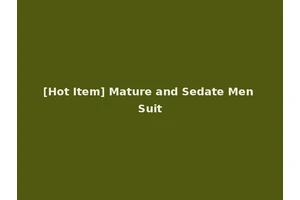 [Hot Item] Mature and Sedate Men Suit