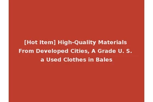 [Hot Item] High-Quality Materials From Developed Cities, A Grade U. S. a Used Clothes in Bales