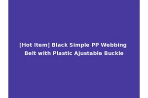 [Hot Item] Black Simple PP Webbing Belt with Plastic Ajustable Buckle