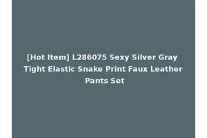 [Hot Item] L286075 Sexy Silver Gray Tight Elastic Snake Print Faux Leather Pants Set