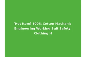 [Hot Item] 100% Cotton Machanic Engineering Working Suit Safety Clothing H