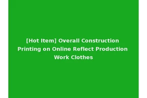[Hot Item] Overall Construction Printing on Online Reflect Production Work Clothes
