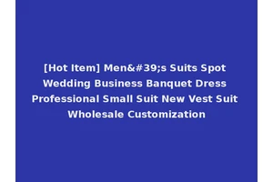 [Hot Item] Men's Suits Spot Wedding Business Banquet Dress Professional Small Suit New Vest Suit Wholesale Customization