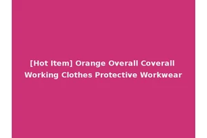 [Hot Item] Orange Overall Coverall Working Clothes Protective Workwear