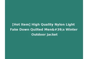 [Hot Item] High Quality Nylon Light Fake Down Quilted Men's Winter Outdoor Jacket