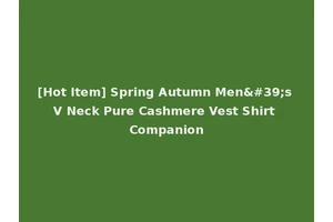 [Hot Item] Spring Autumn Men's V Neck Pure Cashmere Vest Shirt Companion