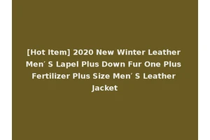 [Hot Item] 2020 New Winter Leather Men′ S Lapel Plus Down Fur One Plus Fertilizer Plus Size Men′ S Leather Jacket