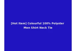 [Hot Item] Colourful 100% Polyster Men Shirt Neck Tie