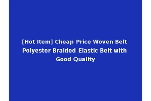 [Hot Item] Cheap Price Woven Belt Polyester Braided Elastic Belt with Good Quality