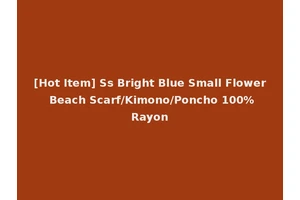 [Hot Item] Ss Bright Blue Small Flower Beach Scarf/Kimono/Poncho 100%Rayon