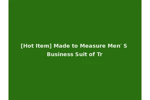 [Hot Item] Made to Measure Men′ S Business Suit of Tr