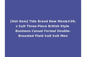 [Hot Item] Tide Brand New Men's Suit Three-Piece British Style Business Casual Formal Double-Breasted Plaid Suit Suit Men