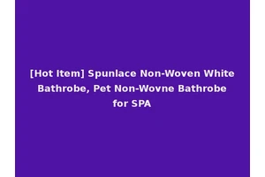 [Hot Item] Spunlace Non-Woven White Bathrobe, Pet Non-Wovne Bathrobe for SPA