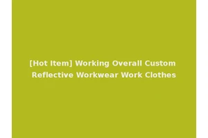 [Hot Item] Working Overall Custom Reflective Workwear Work Clothes