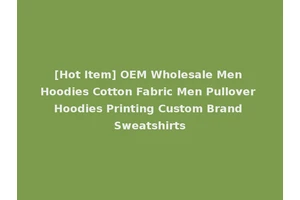 [Hot Item] OEM Wholesale Men Hoodies Cotton Fabric Men Pullover Hoodies Printing Custom Brand Sweatshirts
