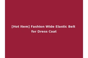 [Hot Item] Fashion Wide Elastic Belt for Dress Coat